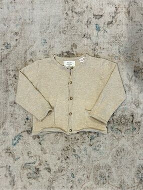 Zara knitwear baby girl basics, beige button up cardigan